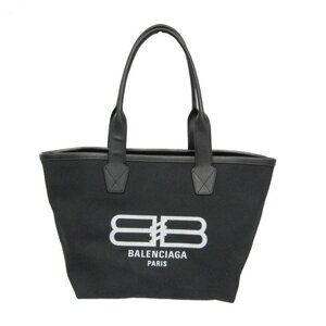 BALENCIAGA Black Leather Tote Bag
